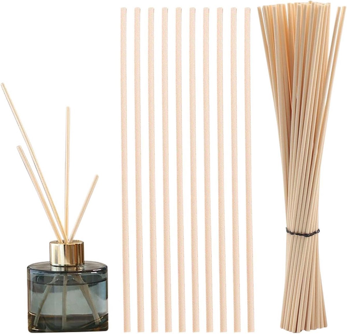 100 diffusorsticks, aromatherapie-accessoires, diffusorstaafjes van hout en vervanging van diffusorstaafjes, geschikt voor kamer, woonkamer en kantoor.