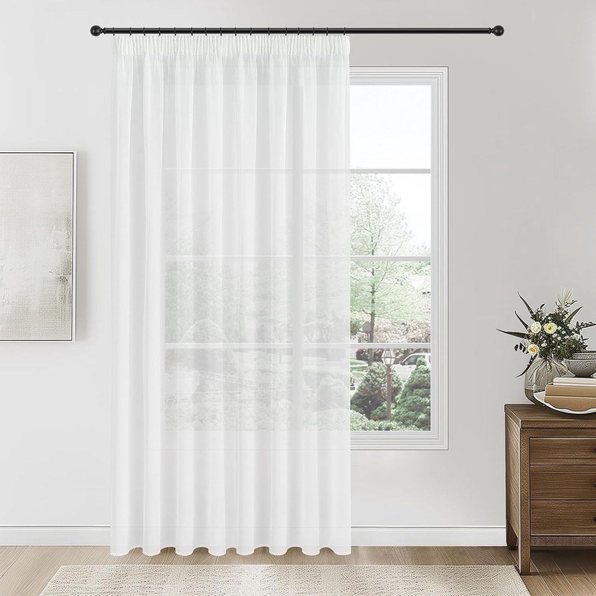1 stuk gordijnen wit plooiband woonkamer voor railsysteem gordijnen halftransparant voile gordijn licht gordijn 300 x 220 cm