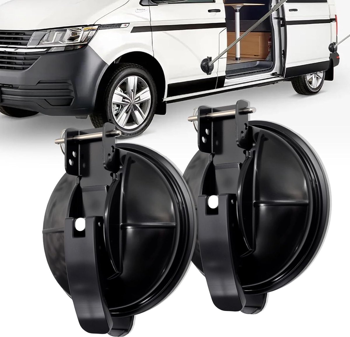 2 stuks luifelhouder, houder voor luifelpoten voor Thule, Fiamma en Dometic luifels, geschikt voor VW T5/T6, Mercedes Marco Polo, Ford Transit en FIAT Ducato campers (zwart)