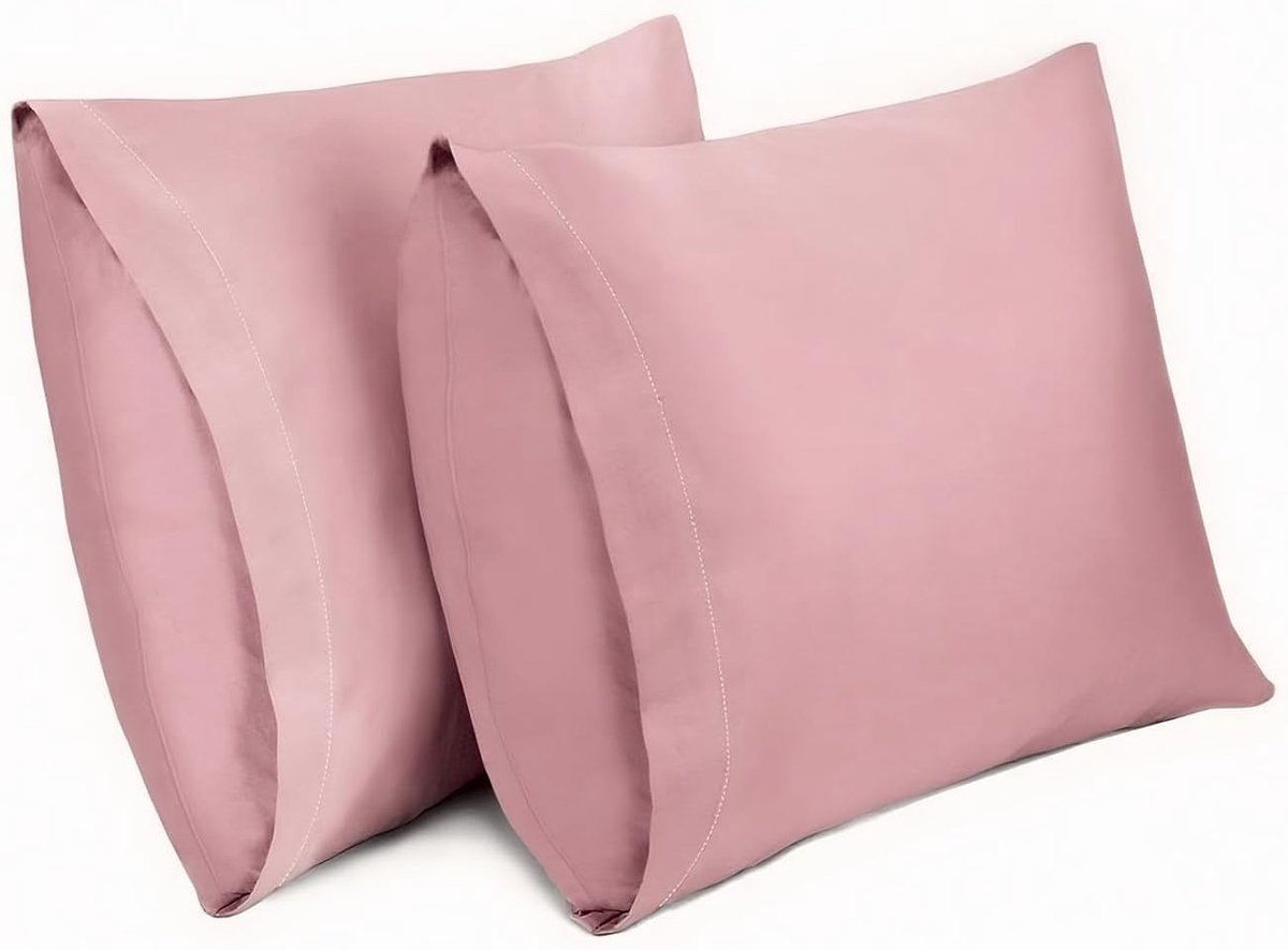 Kussenslopen, 100% Katoen Ademende Kussensloop Pillow Cover, 60 x 60 cm, Rozenroze