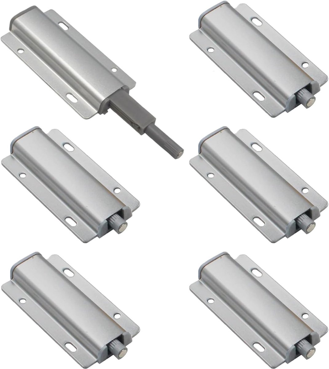 6 stuks magneten voor deuren met magnetische druk, magneetsluiting, metalen push-open grendel, metalen push-open grendel, drukdeuren, push-pull-deur kast