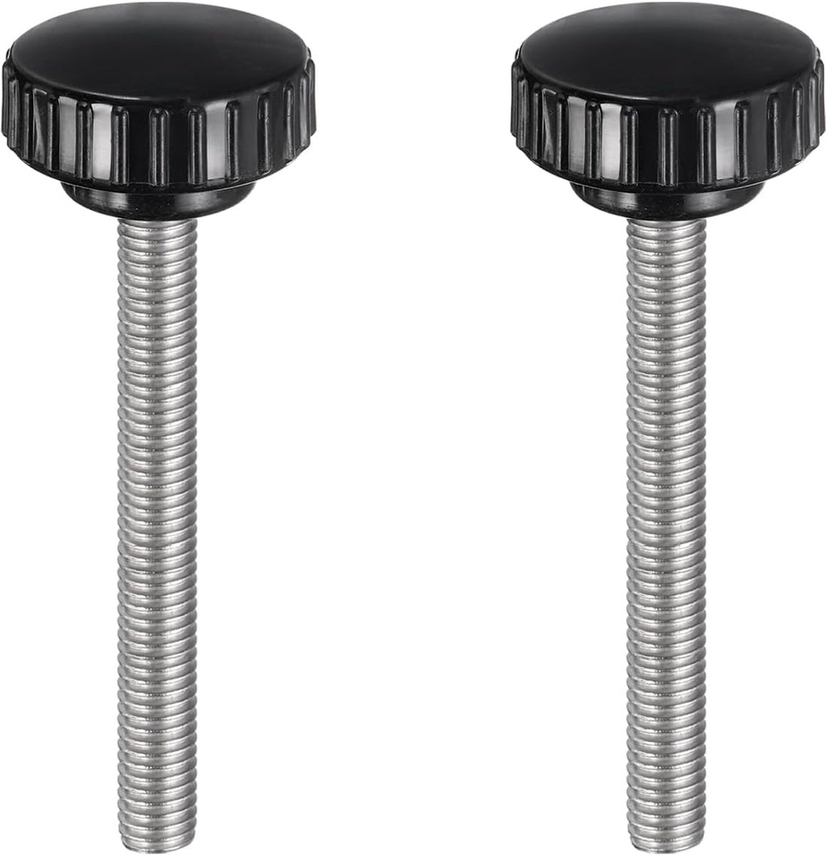 2 stuks kartelschroeven met schroefdraad M8 x 80 mm ronde kop schroef ronde greepschroef klemknoppen 30 mm handknoppen roestvrij staal 304 duimschroeven spanschroef voor industriële machine