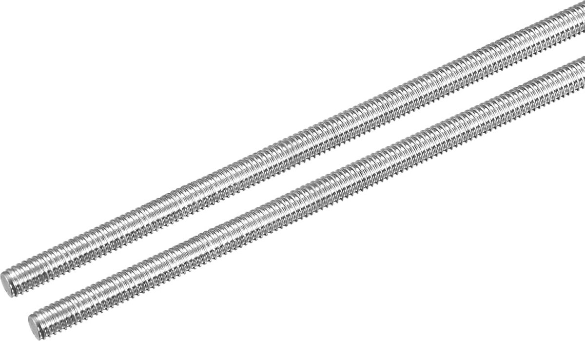 Schroefdraadstang M4 x 250 mm, schroefdraadhelling 0,7 mm, van roestvrij staal 304, rechts, 2 stuks