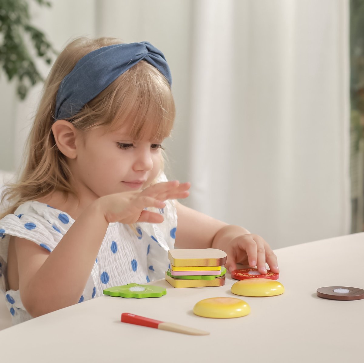 New Classic Toys Viga Toys - Speelgoedeten en -drinken - Sandwich en Hamburget Set — afbeelding 18