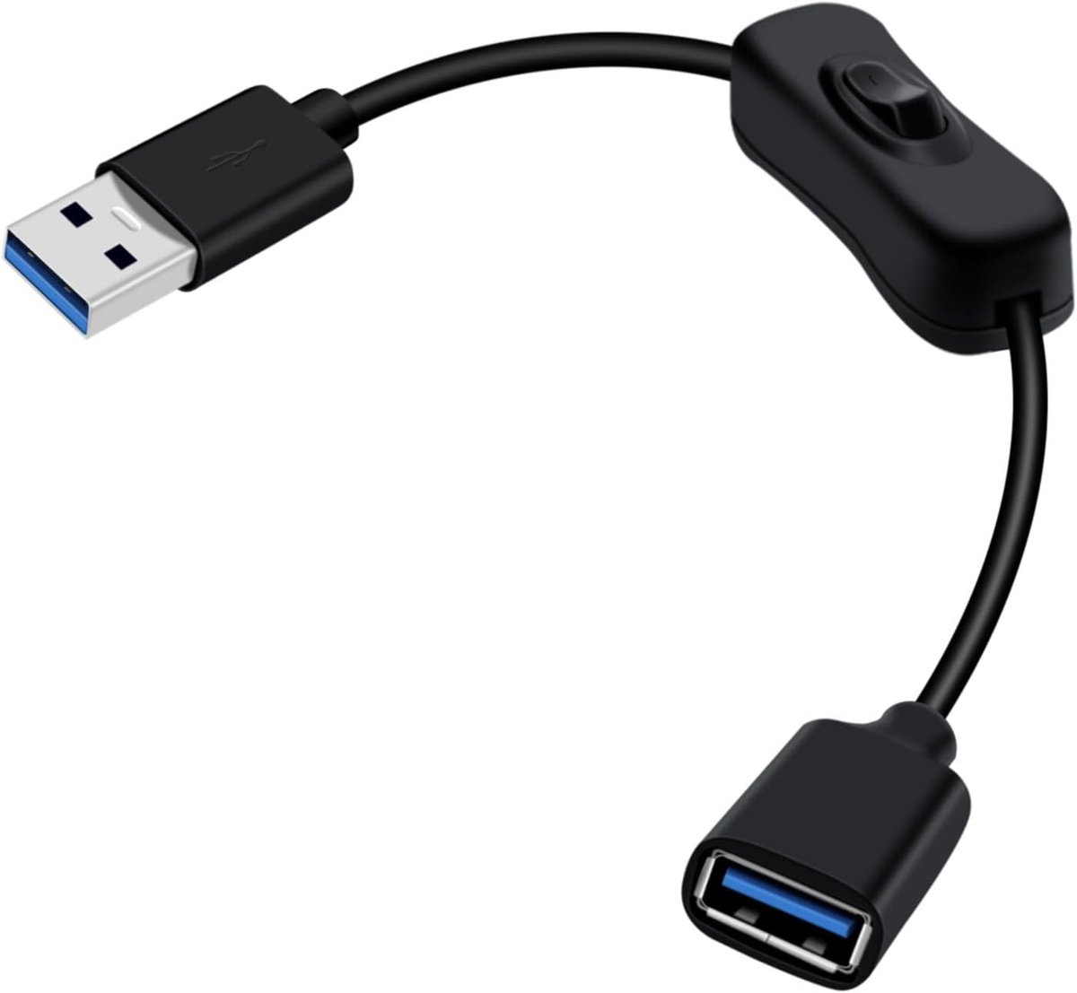 USB 3.0 kabel met schakelaar - korte 1ft - 5Gbps datatransfer - ideaal voor laptops en PC - SnelShoppen