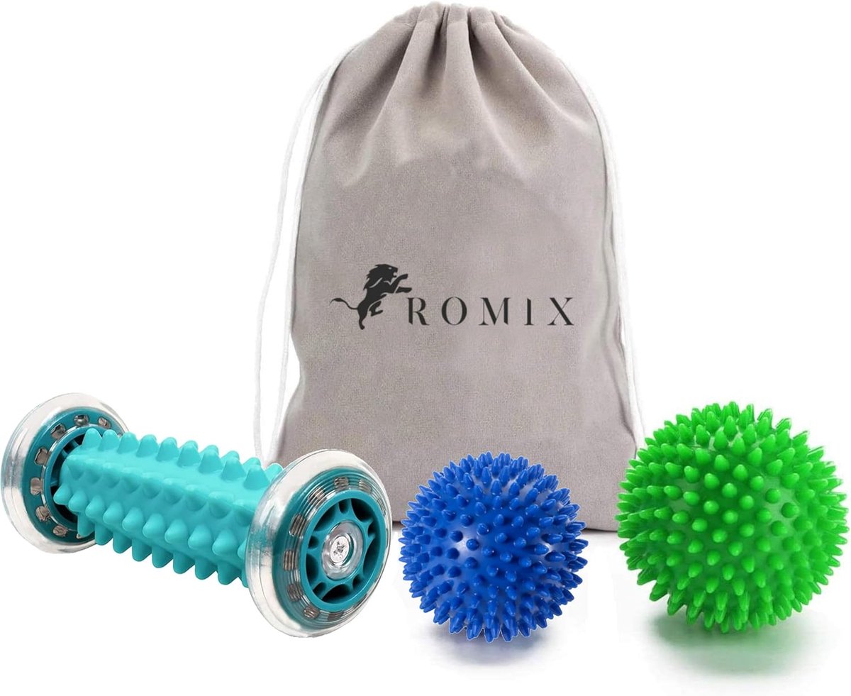 SnelShoppen - Massage Roller voor Voeten en Massagebal Set - Voetmassager voor Plantaire Fasciitis - Herstel, Reflexologie, Acupressuur, Spierontspann