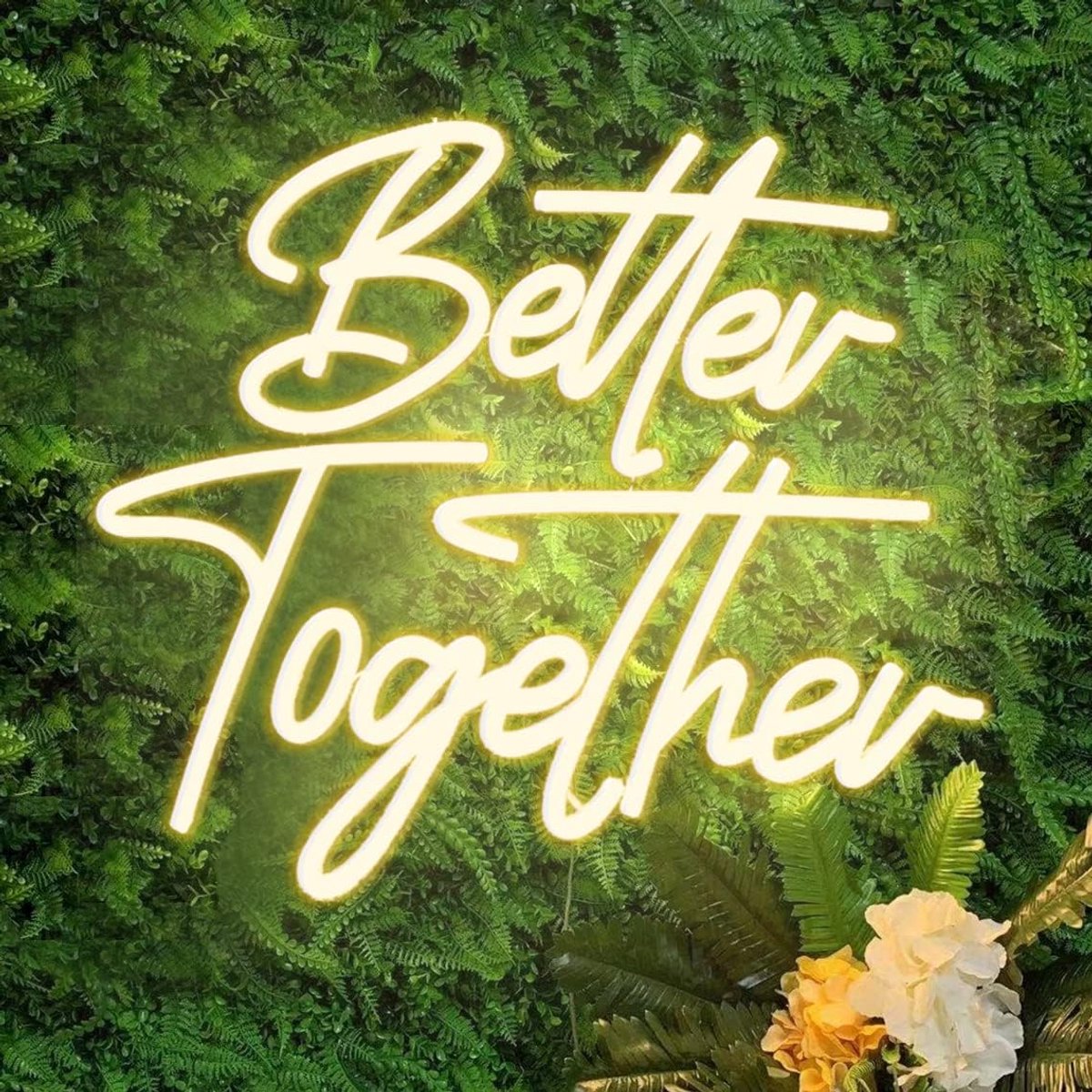 samen Neon borden Warm Wit Led Neon Trouwbord Verlichting Voor Bruids Douche Muurdecoratie Engagement Anniversary Party Met Dimbare Schakelaar 5V USB Aangedreven (14,7 x 13 inch)