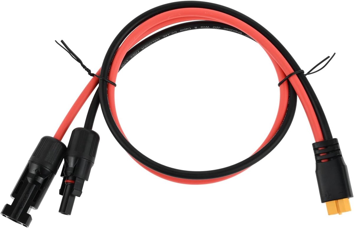 Solar laadkabel 12 AWG - XT60 adapter - 60 cm - robuust en duurzaam - voor EF Delta 2 en River - SnelShoppen