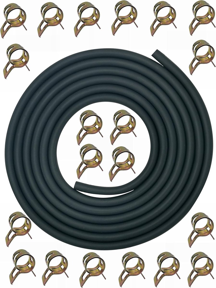 5MM Tuyau de carburant ID de 3 m pour Kawasaki Kohler Honda Predator Champion Generac Petits moteurs Mini Bike ATV Générateur avec 20 pinces