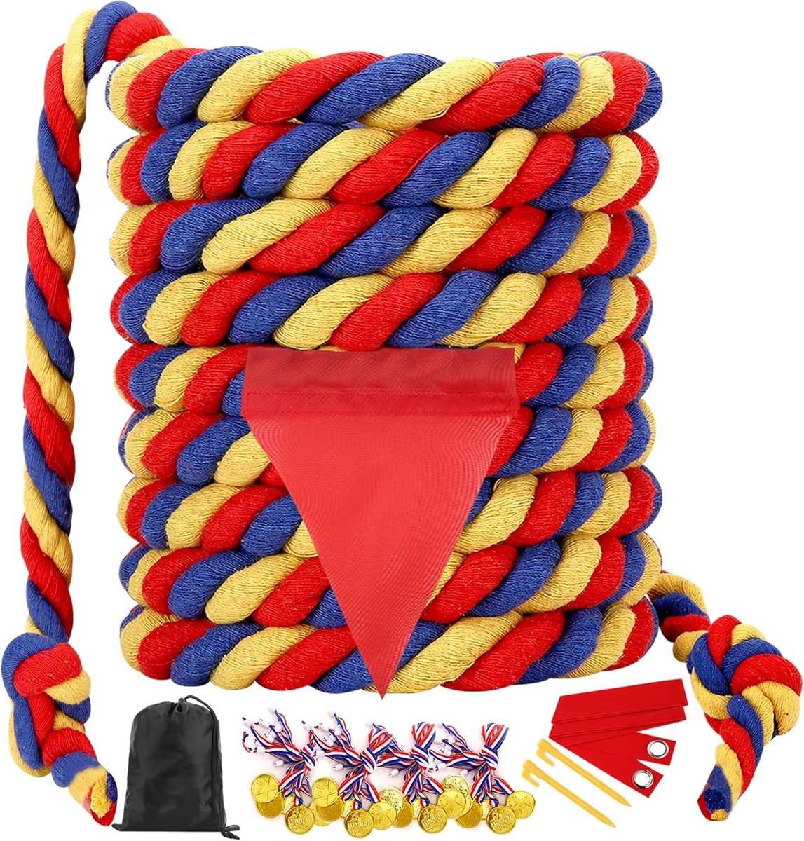 18 m touwschieten, outdoor achtertuinspellen voor kinderen en volwassenen, voor verjaardagsfeesten, familiebijeenkomsten, carnavalsspellen, outdoor-spelletjes in de achtertuin, grappige spelletjes