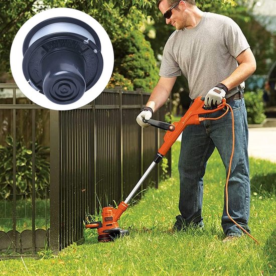 A6226-XJ draadspoel compatibel met Black Decker GL250 GL310 GL360 grastrimmer en grasmaaiers, 4 stuks - Geschikt voor GL360 82300 82310 82312 CST500 grastrimmers en grasmaaiers, gemaakt van nylonhars, automatische voeding — afbeelding 4