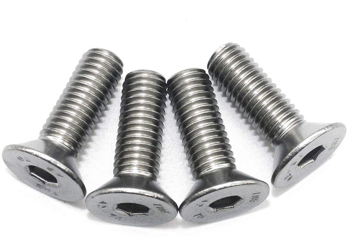 x 30 mm schroeven met verzonken kop (5 stuks) - DIN 7991 - ISO 10642 verzonken schroeven - schroefdraad - roestvrij staal A2 V2A
