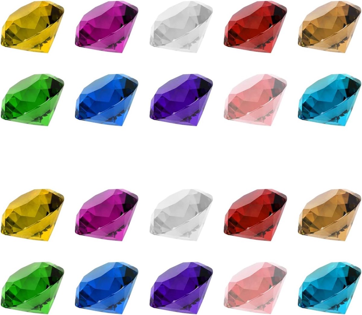 100 kunststof diamanten, edelsteenspeelgoed, transparante kristalkleurige diamantset, gekleurde diamanten voor kinderen, geschikt voor het versieren van eettafels, kinderverjaardagen