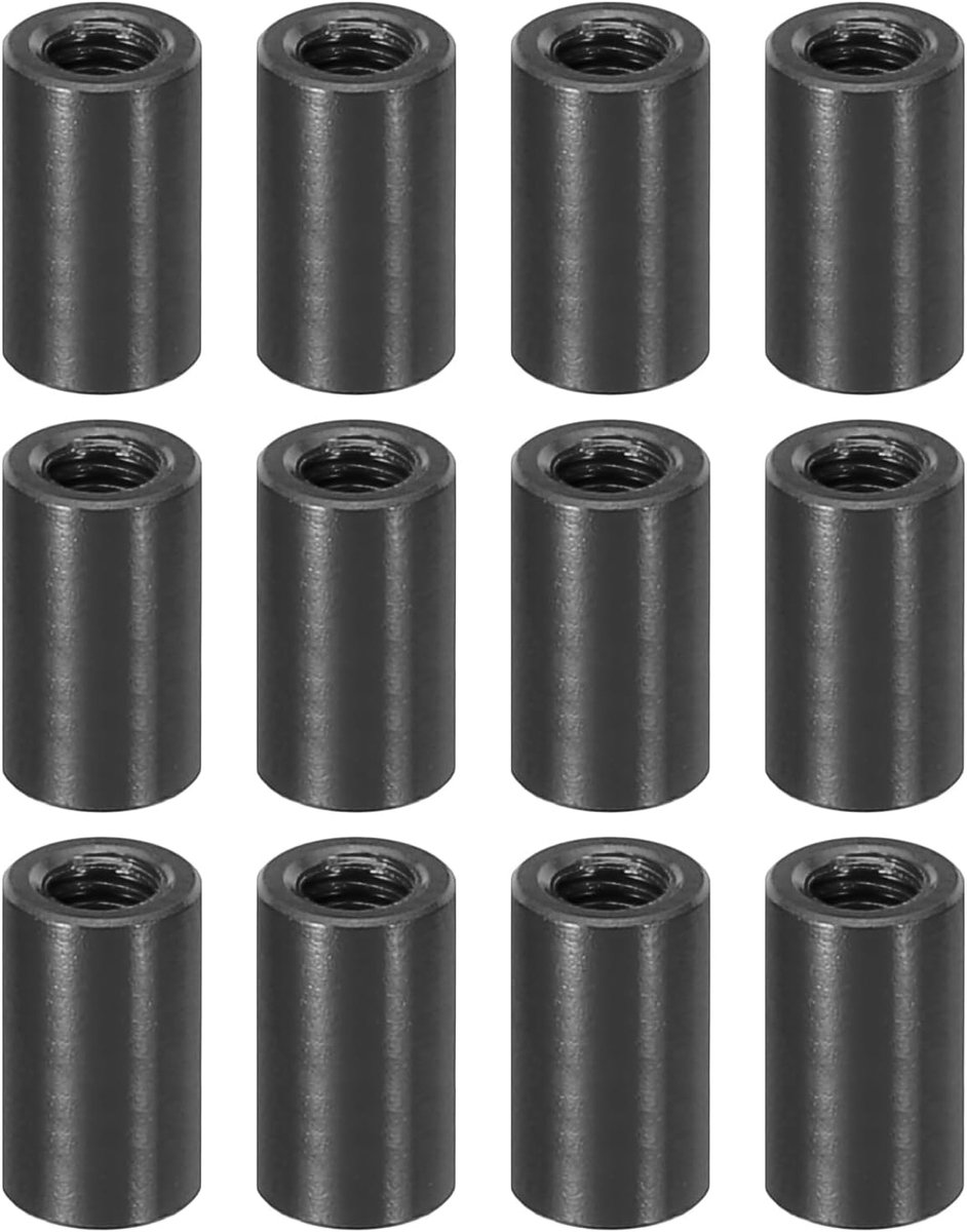 M3 Aluminium Afstandhouders, 12 stuks Metalen Afstandhouders Aluminium 3 mm IDx5 mm OD x 10 mm L Draadafstandhouder Schroefstandaard Kolompen Vrouwelijk rond, Zwart