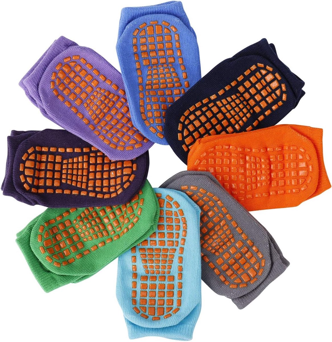 Sokken, antislip sokken voor kinderen, laag uitgesneden antislip vloersokken voor 1-3 jaar babyjongens en meisjes, 8 paar, Stip, Medium