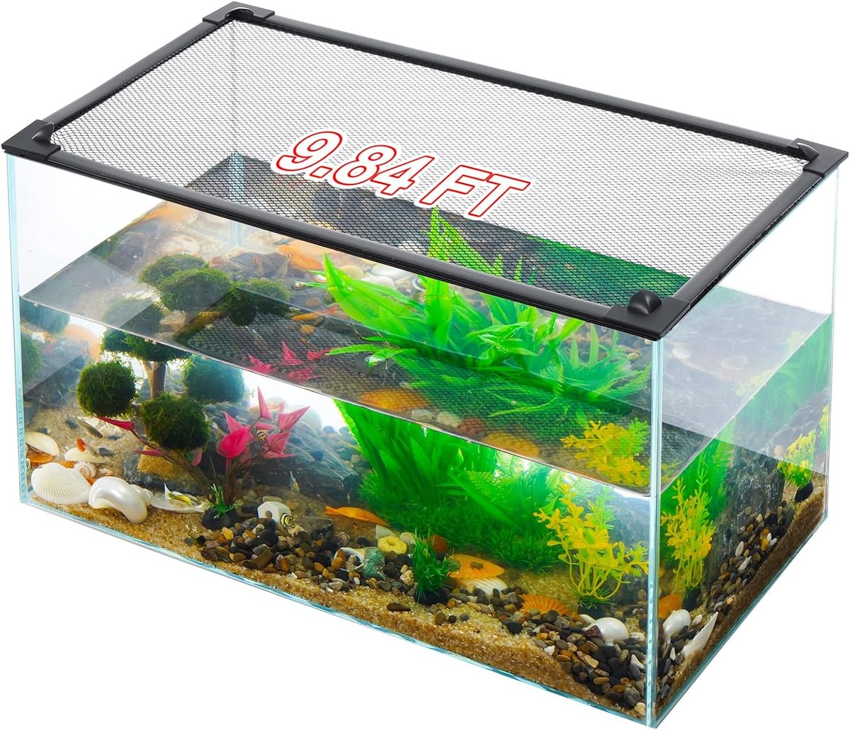 Vistankdeksel, magnetische aquariumdeksel, vistankkap, afdekking, anti-springnet, afdekking, mesh om vissen te beschermen