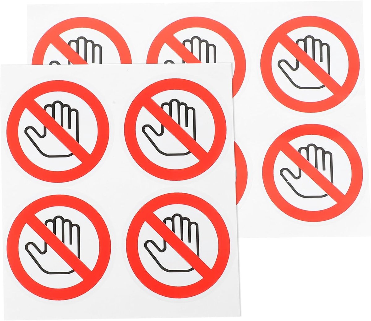 10 stuks stopplaatstickers Raak geen Stickers Ronde Stickers Veiligheidsstickers Niet Raak Zitting Lift Baby Zelfklevende Vinyl Lijm