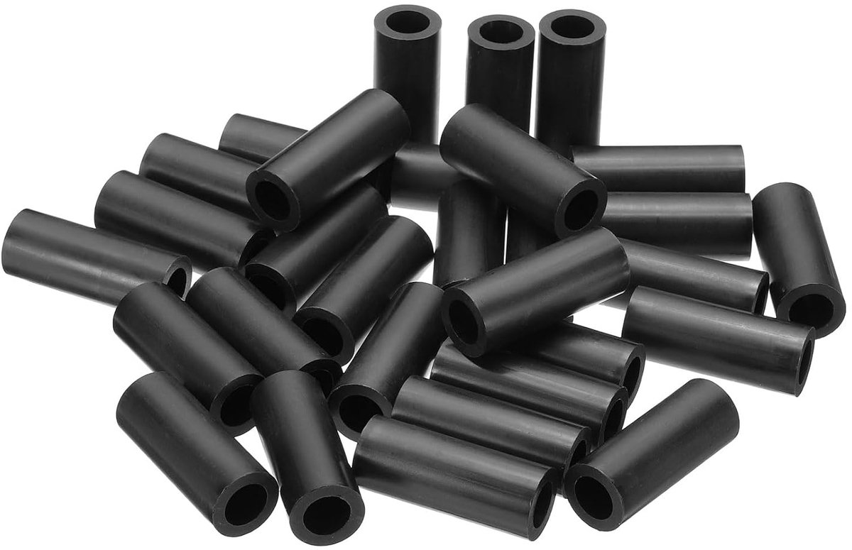 M10 Ronde elektrische uitlaat ABS afstandhouders sluitring, 30 stuks 10,2 mm ID, 16 mm OD, 40 mm lengte zonder schroefdraad, schakelaar en houder afstandhouders hardware voor M10 schroeven