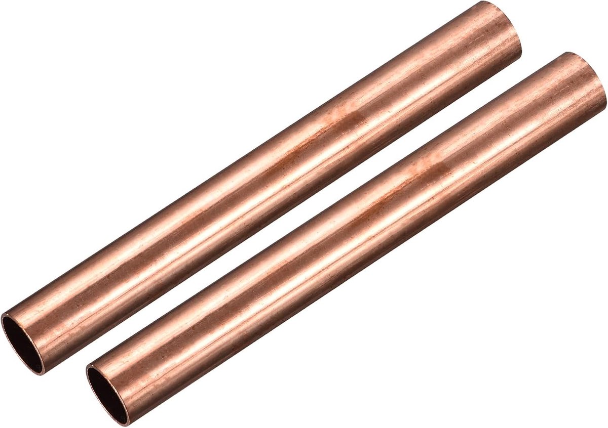 Koperen buis 18 mm OD 1 mm wanddikte 150 mm lengte ronde buisleidingen slangen voor industriële knutselprojecten 2 stuks