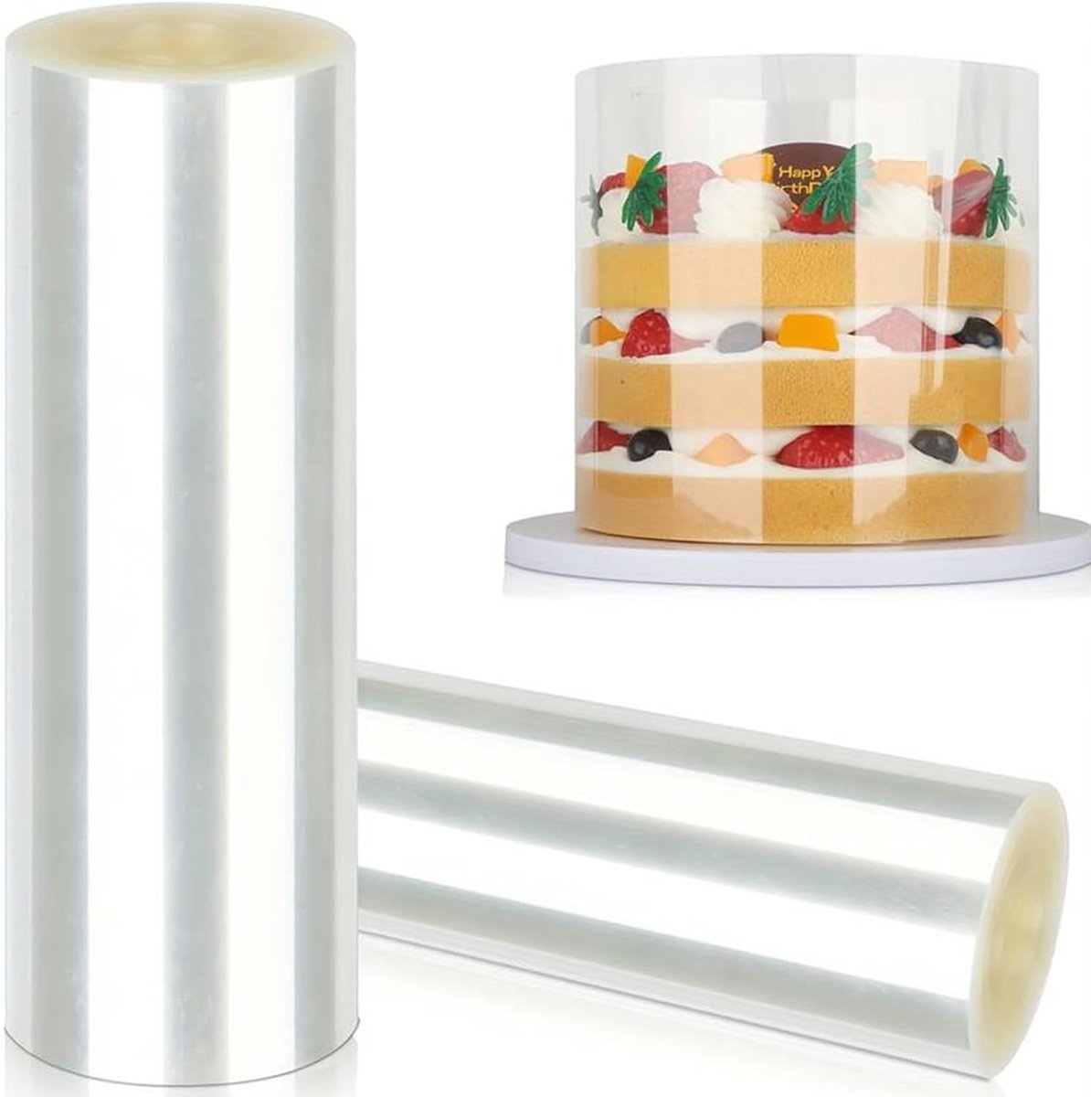 Taartrandfolie 30 cm, taartfolie 10 m, transparante taartrandfolie, herbruikbare taartrandfolie, taartrandfolie voor cake, chocolade, cake, knutselen, taartdessertdecoratie