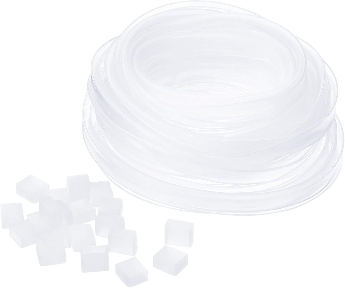Siliconen buis mouw, 1 set bescherming mouw met 20 stks eindkappen Fit 3528/2835/3014 8 mm brede LED-strip, helder