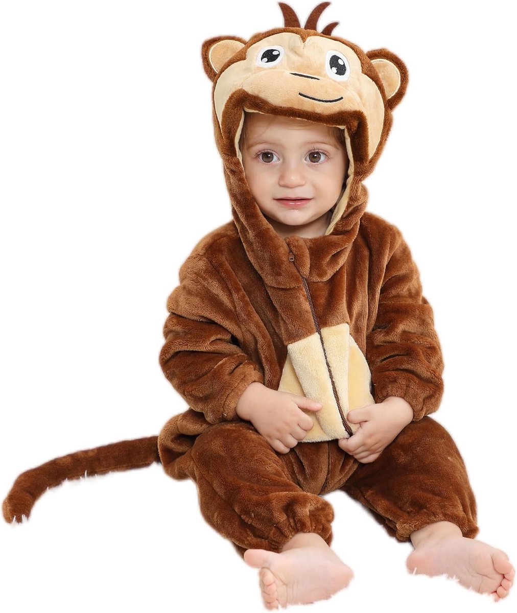 Winter Dieren Baby's Romper met Capuchon voor 3-36 Maanden
