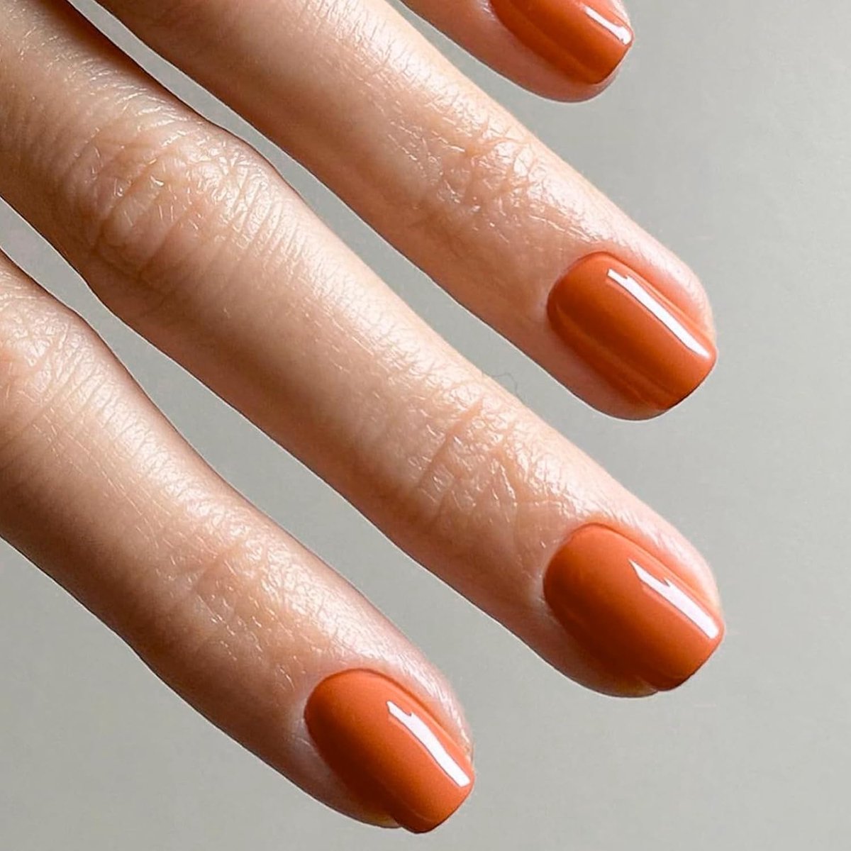 24 stuks Press-on Acrylnagels Set - Korte Vierkante Effen Kleur, Franse Tip, Herbruikbaar, Verwijderbaar Lijm-op - Oranje