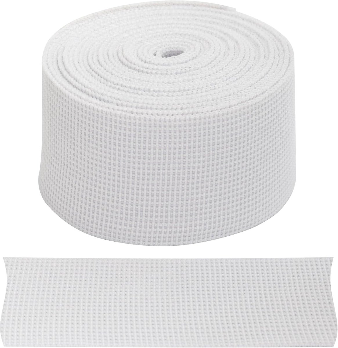- C67400 - Elastisch vlak geweven band 2 m - breedte 30 mm - kleur wit - gemaakt van polyester en latex - geschikt voor confectie, kleinwaren, naaien, kleding, stoffen, riemen, broeken