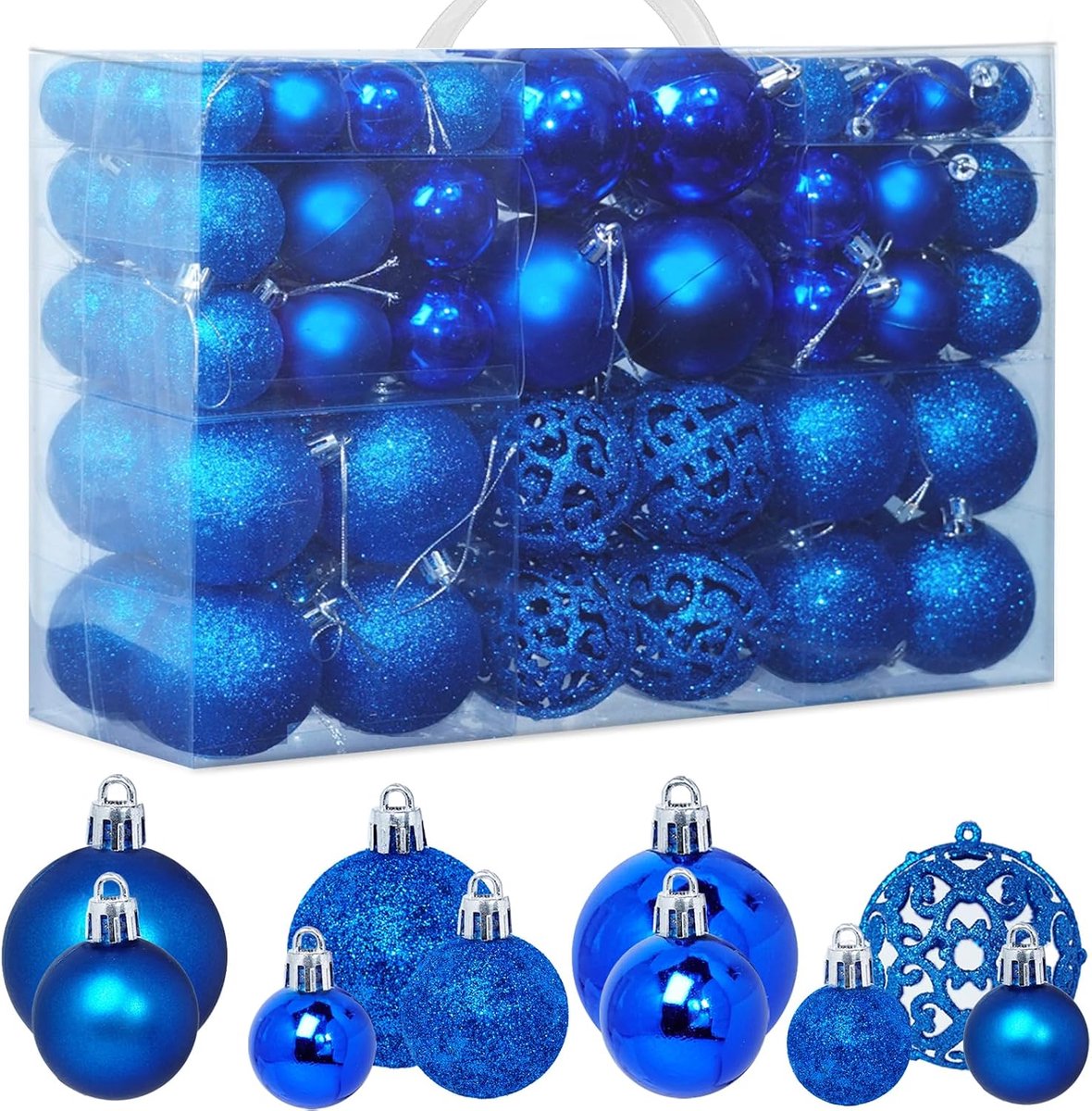 Kerstballen, Kerstboom Ballen Set, Decoratieve Hangende Ballen 3/4/6cm, Geschikt voor Xmas, Ramen, Kerstkransen, Kerstdecoraties Ornamenten, Blauw