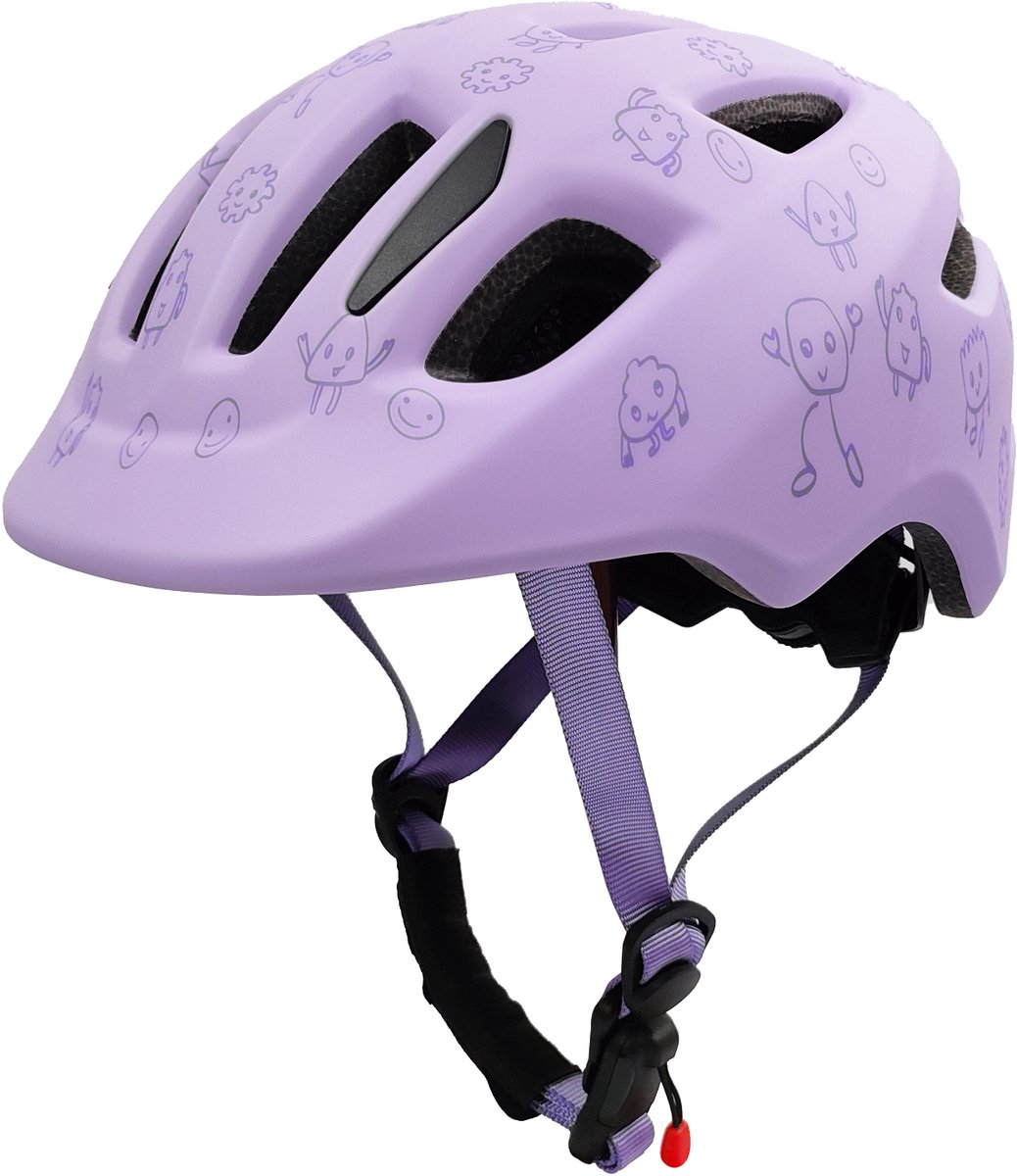 GO-OFF FIRST Kinderhelm - Extra Veilige Fietshelm voor Kinderen - Voor Fietsen en Skaten - Kind vriendelijke Jongens en Meisjes Helm van 1 - 4 Jaar - Lila - Maat XS