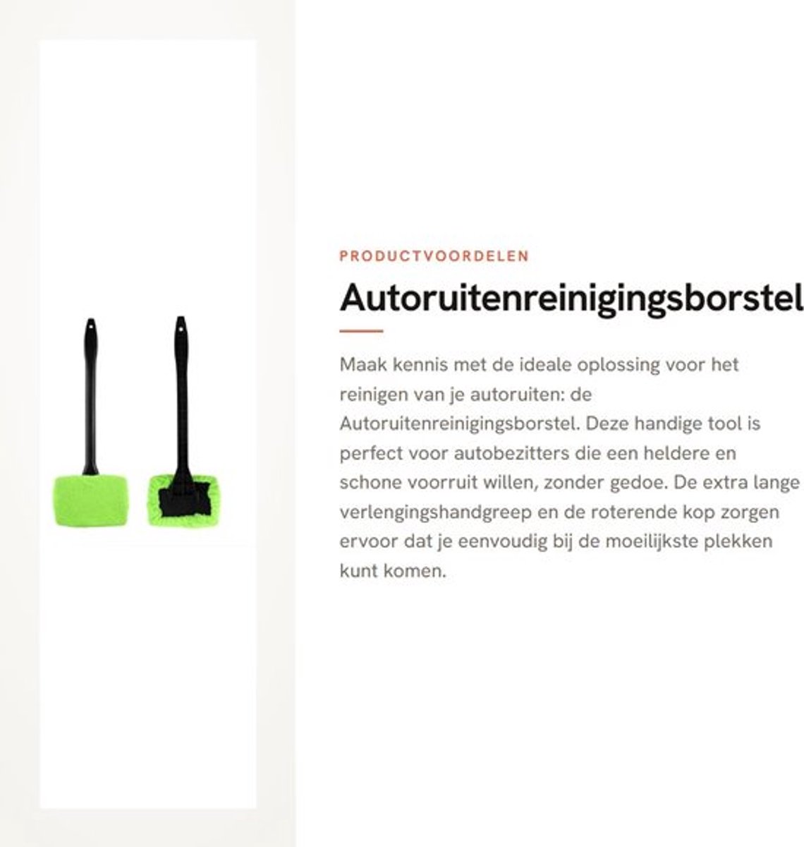 Ruitenreinigingsborstel - Afneembare Handgreep - Microvezeldop - Roterende Kop - Verlengingshandgreep - Eenvoudig in Gebruik - Ruitenspons