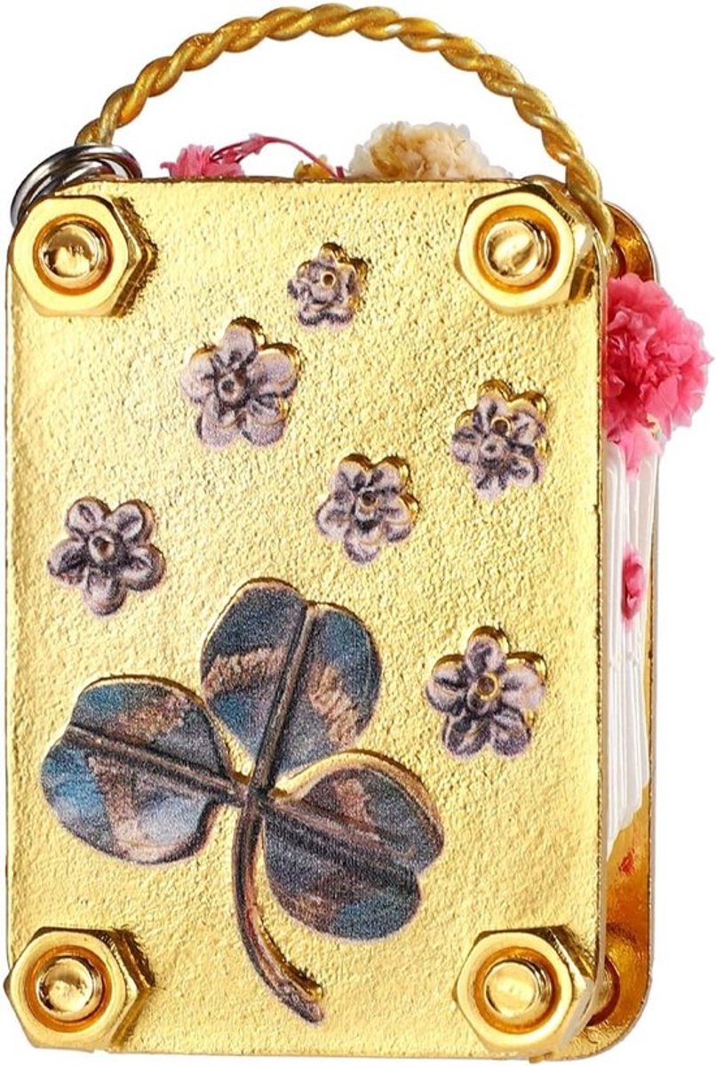 Kleine metalen bloemenpers voor DIY plantenopslag, perfect cadeau voor plantenliefhebbers en knutselenthousiasten (Vierklaver-stijl)
