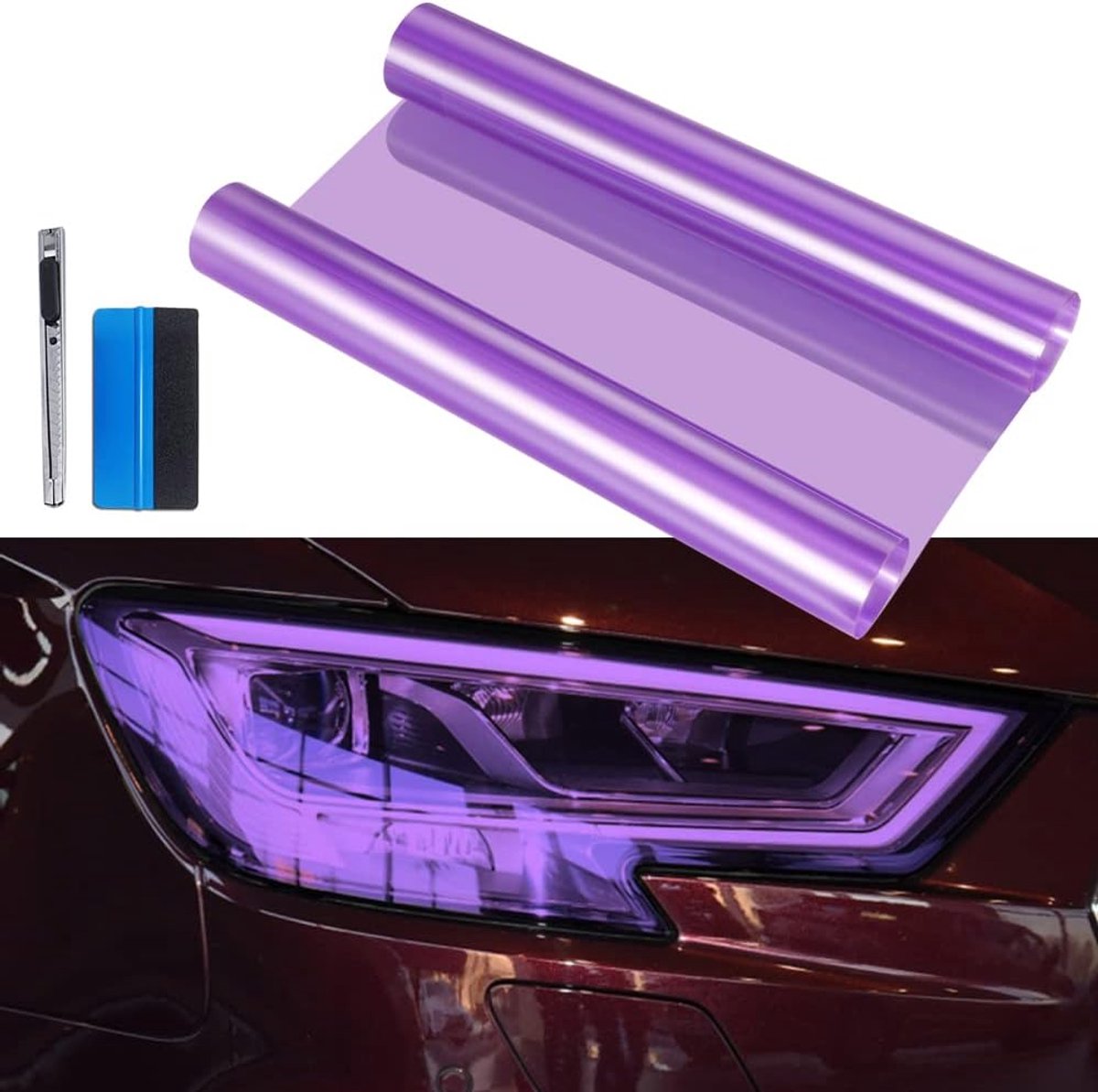 Zelfklevende Autotint Film 30x120cm - Pauwenpaars - 90% Lichtdoorlatend - Beschermt Verlichting - SnelShoppen