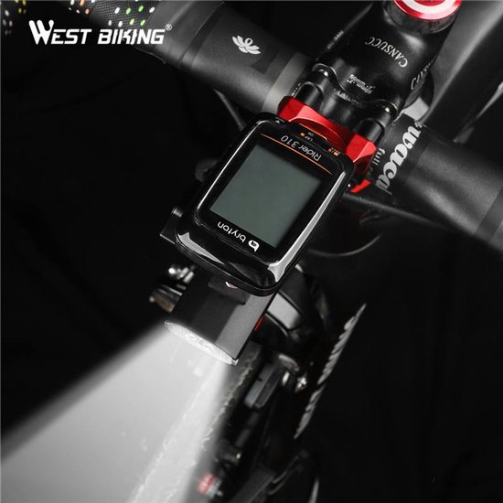 West Biking LED Voorlamp - Achterlamp - Fietslamp - GoPro-houder - Garmin Bryton fietscomputer - 300 Lumen - Oplaadbaar-red WEST BIKING — afbeelding 2