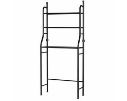 Wasmachine Rek met 3 Planken – Zwart Metaal – Opbergrek voor Boven Wasmachine of Toilet – Stevig & Ruimtebesparend – Industrieel Design – 173x65 cm
