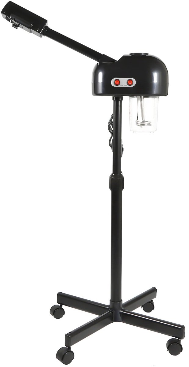 Atlasyx gezichtsstomer - Schoonheids apparaten - Facial steamer - Gezichtsverzorging apparaten - 360° draaibare - 132 cm - Zwart