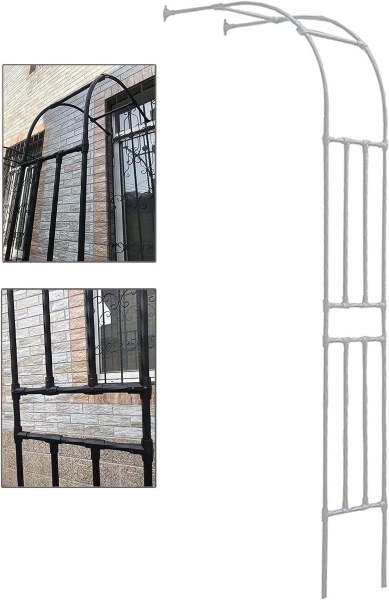 Tuinboog Klimplant - Rozenboog Metaal - Tuin Decoratie - Stevige Ijzeren Structuur - 150 x 240 cm - Wit