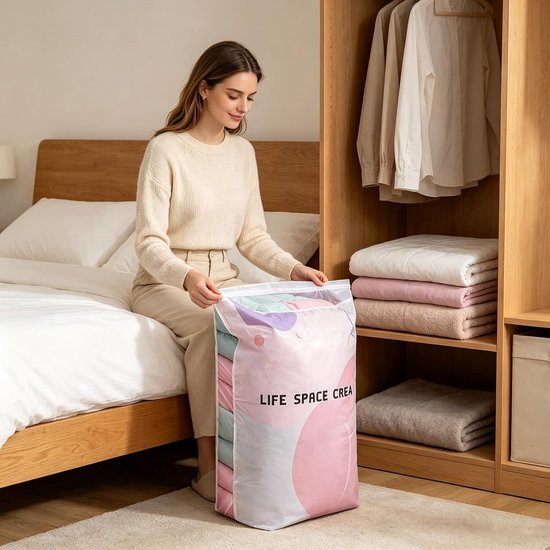 Vacuüm Opbergzakken - Compressie Zakken - Ruimte Besparen - Direct Handmatig Afsluiten - 80x100x38 cm - Niet gespecificeerd — afbeelding 4