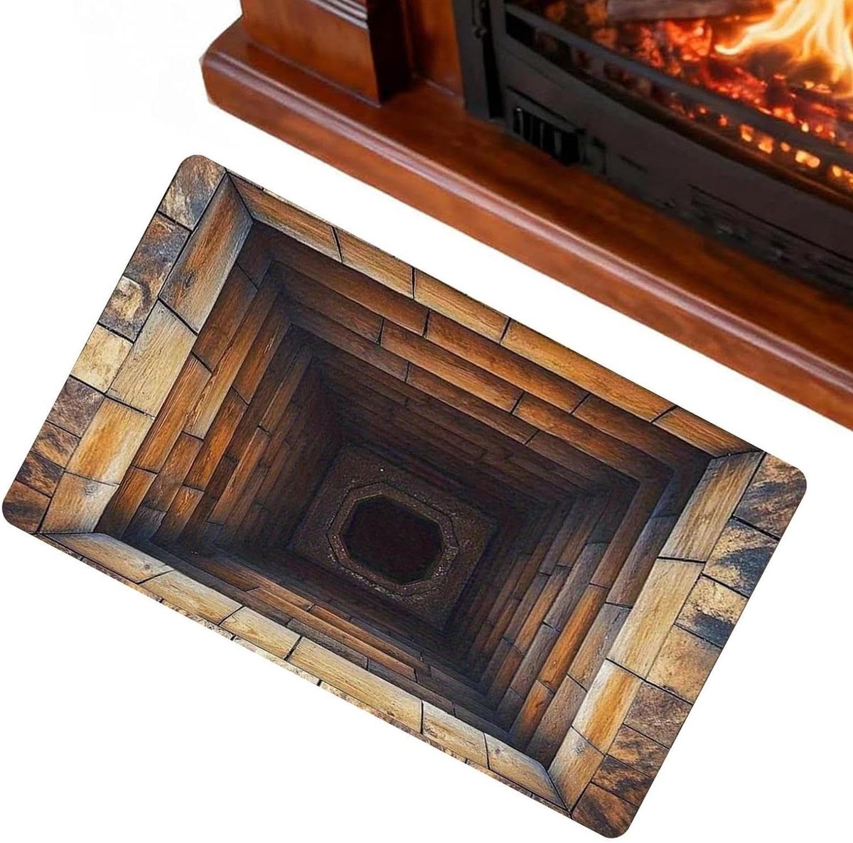 3D Illusie Vloerkleed - Optische Illusie Mat - Woonkamer Decoratie - Zacht Pluche Comfort - 40 x 40 cm - A