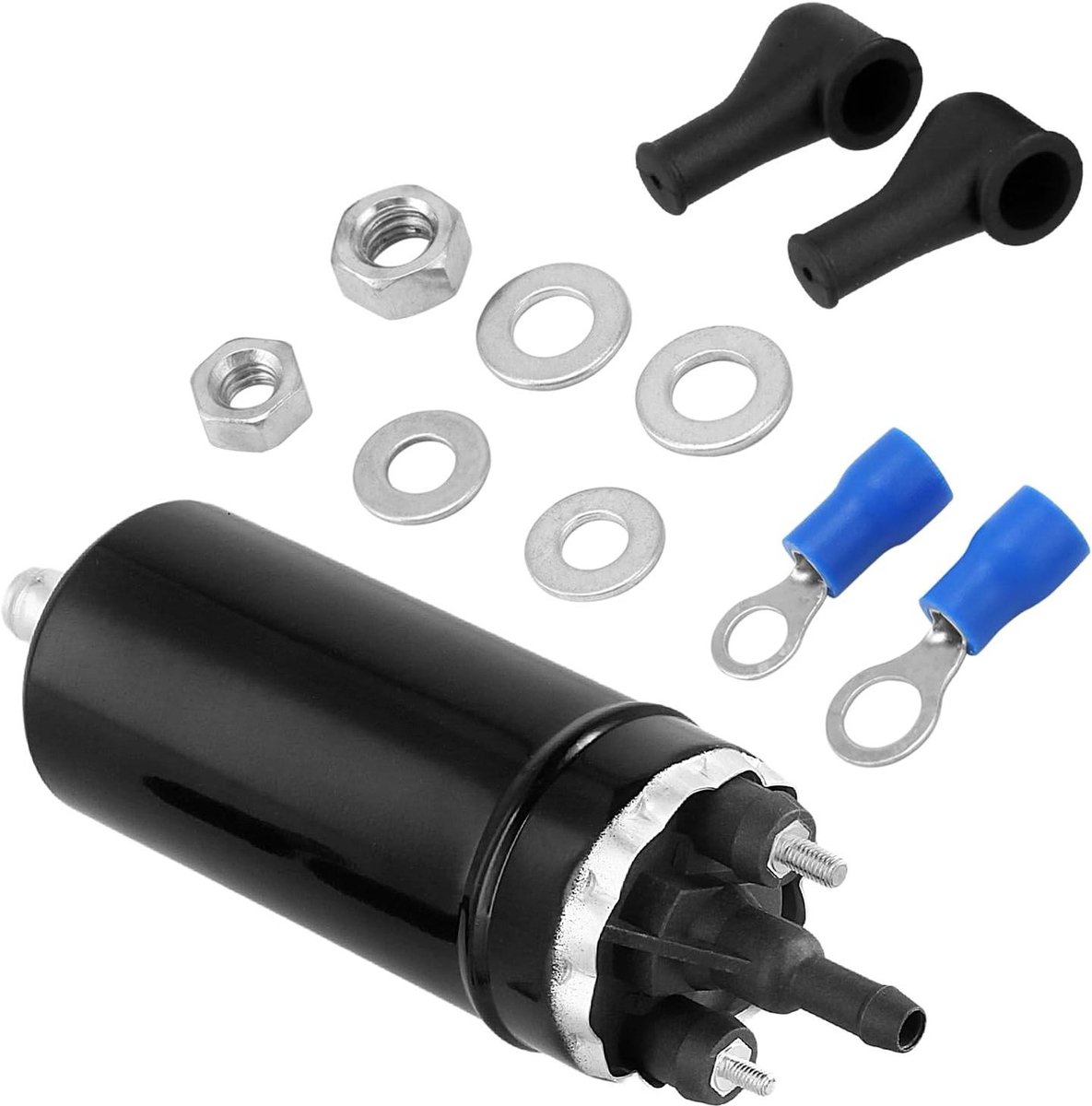 Elektrische brandstofpomp - Inline pomp - Motoronderhoud - Externe installatie - 12V - Zwart