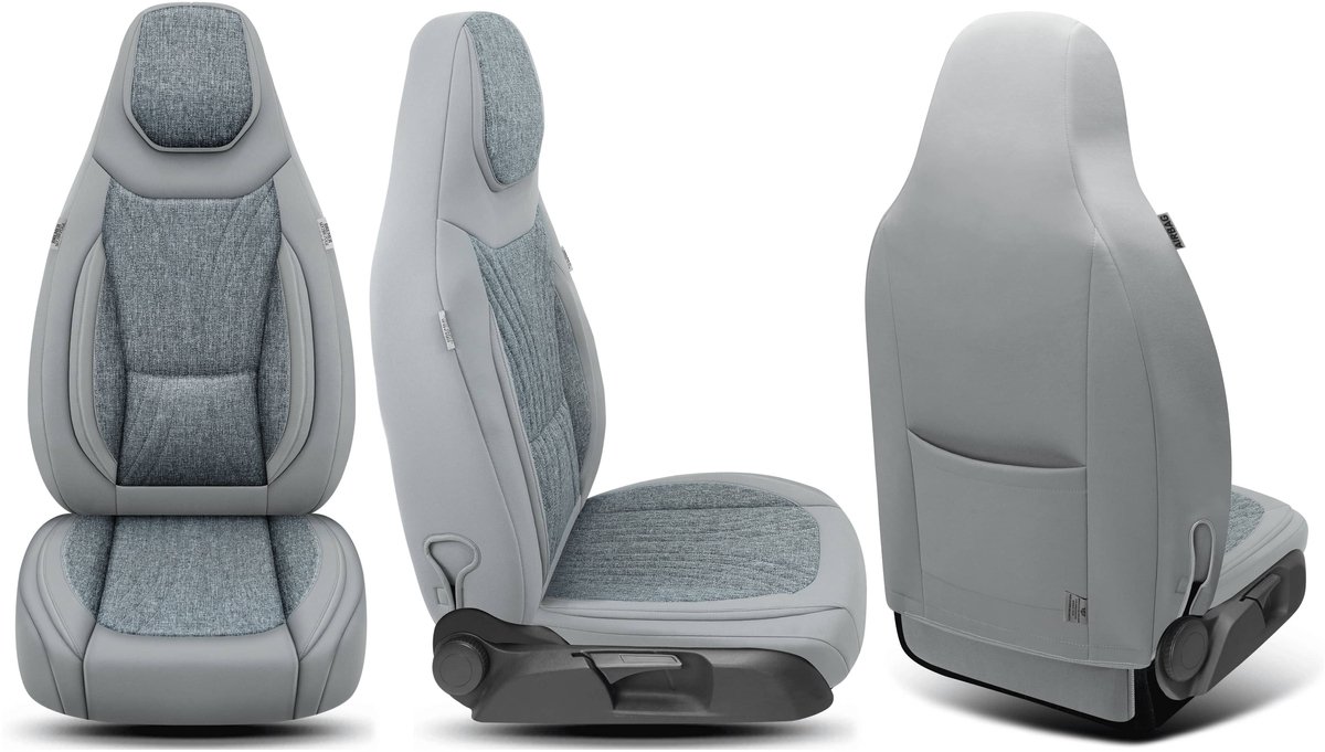 Premium Camper stoelhoezen voor Malibu C8 in Grau (2 losse stoelen)