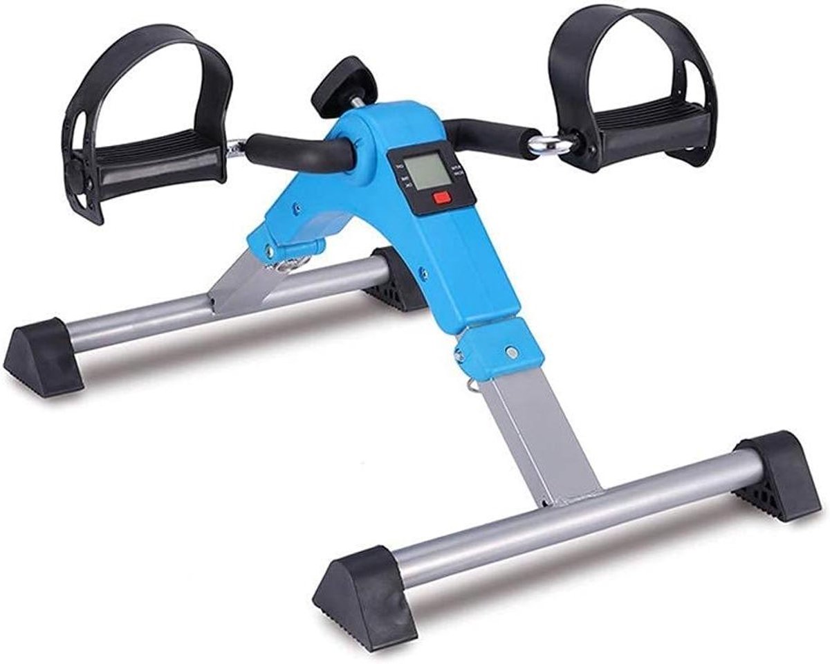 Mini Hometrainer - Pedaaltrainer Fitness Fiets - Revalidatie Armen Benen - LCD Scherm Weergave - Compact Ontwerp - Blauw