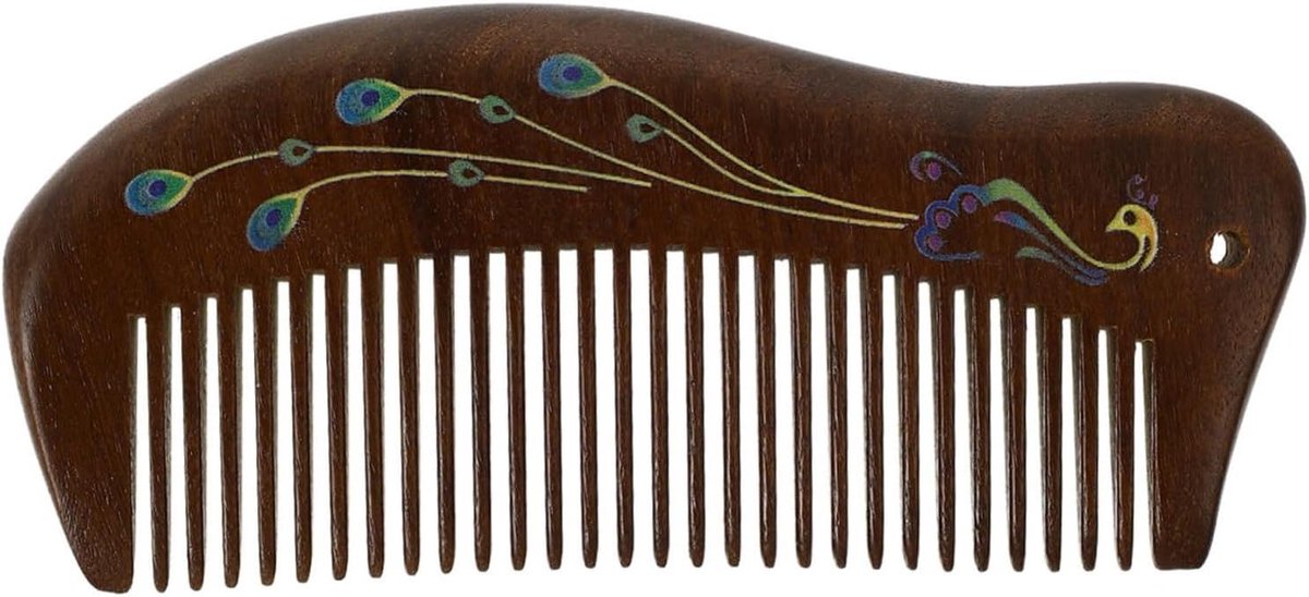 Houten Kam - Sandelhouten Kam Massagekam - Haar Ontklitten - Natuurlijk Sandelhout - 12.5 x 6 x 1 cm - Bruin
