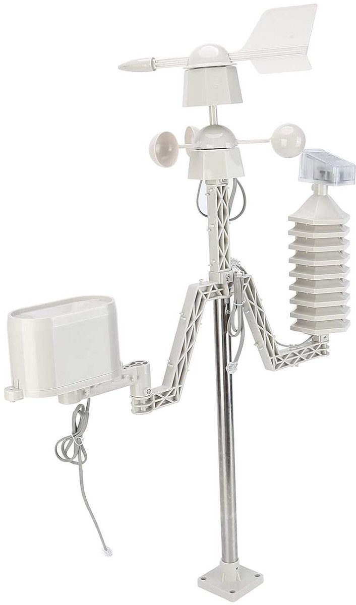 Weersvoorspeller Tuin - Weermeter Thuis - Weer Monitoren - Multifunctioneel Meetinstrument - 19 x 12.5 x 3 cm - Grijs