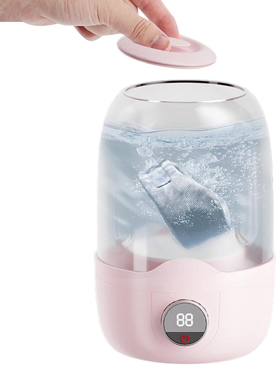 Reiswasmachine Inklapbaar Mini Wasmachine Draagbaar Kleine Kleding Wassen Simuleert Handwas 14.9 x 14.8 x 14.9 cm