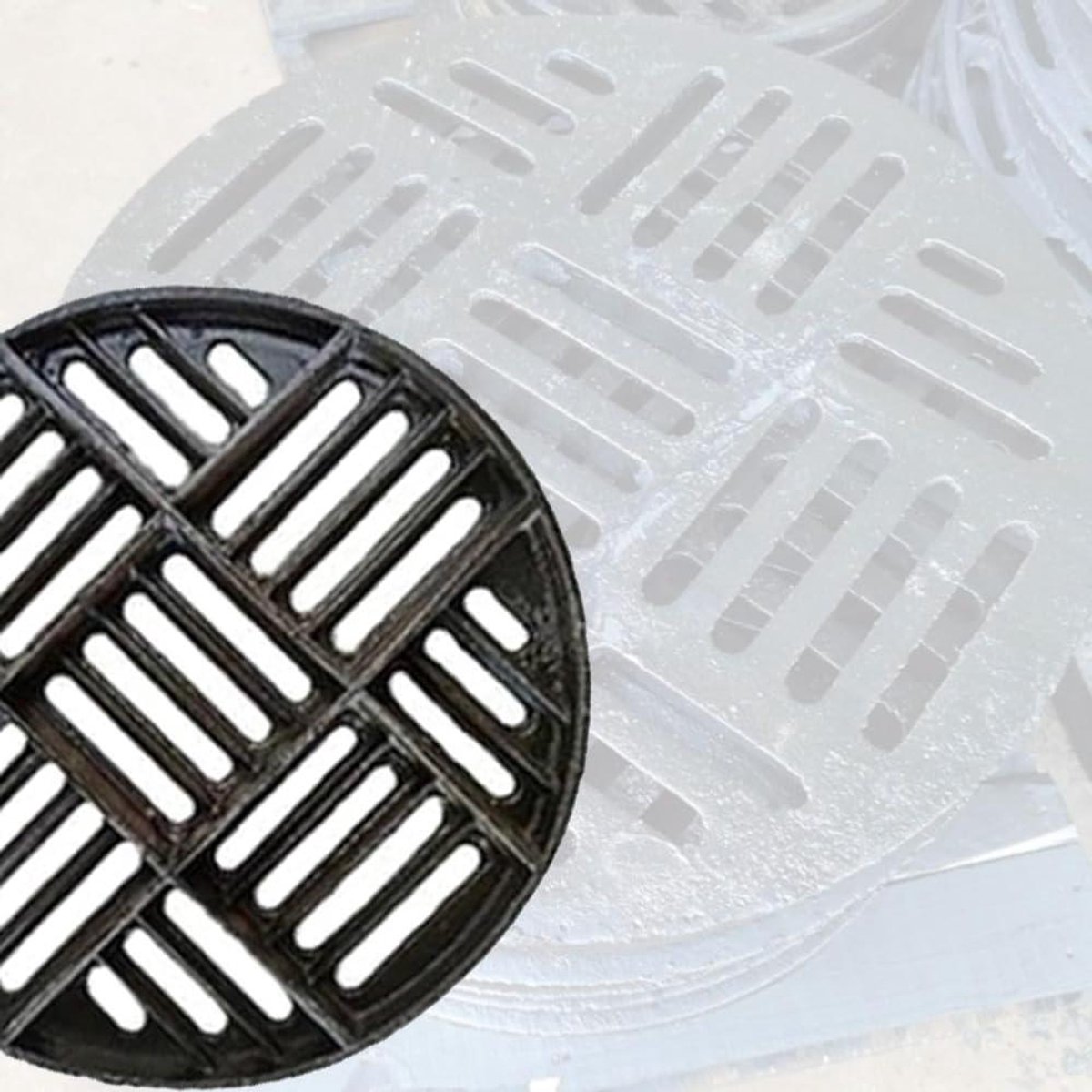 Afdekking voor afvoer - Drainagerooster Tuinafvoer - Waterafvoer Regelen - Robuust Gietijzer - 20-70 cm - Zwart