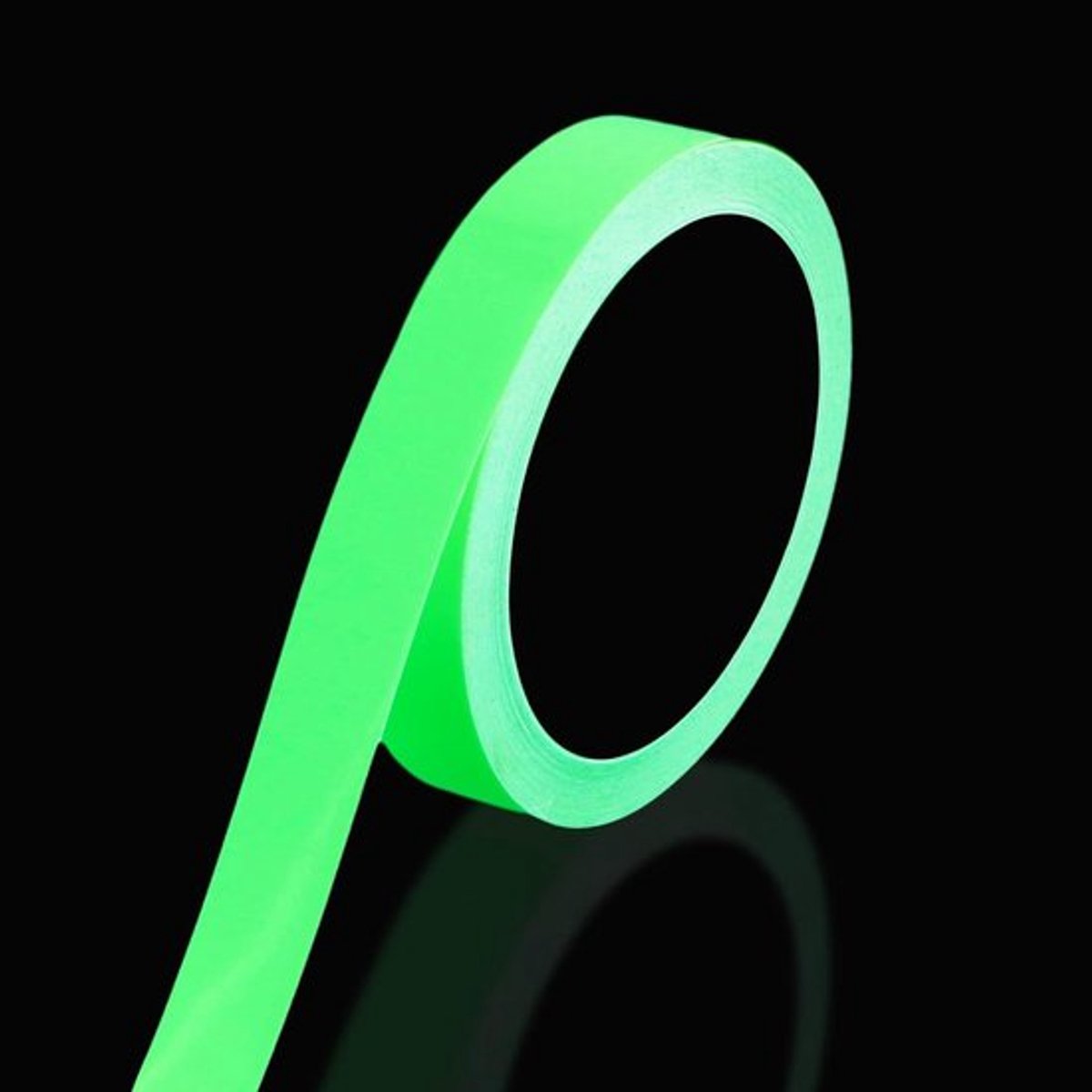 Groene fluorescerende waarschuwingstape voor trappen en podium (2 cm x 10 m)