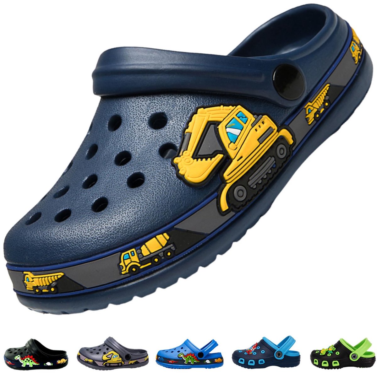 SnelShoppen - Kids Klompen Tuin Schoenen Peuter Jongens Meisjes Antislip Zwembad Strand Klomp Sandalen Muiltjes Sliders Kinderen Dinosaurus Zomer Slip