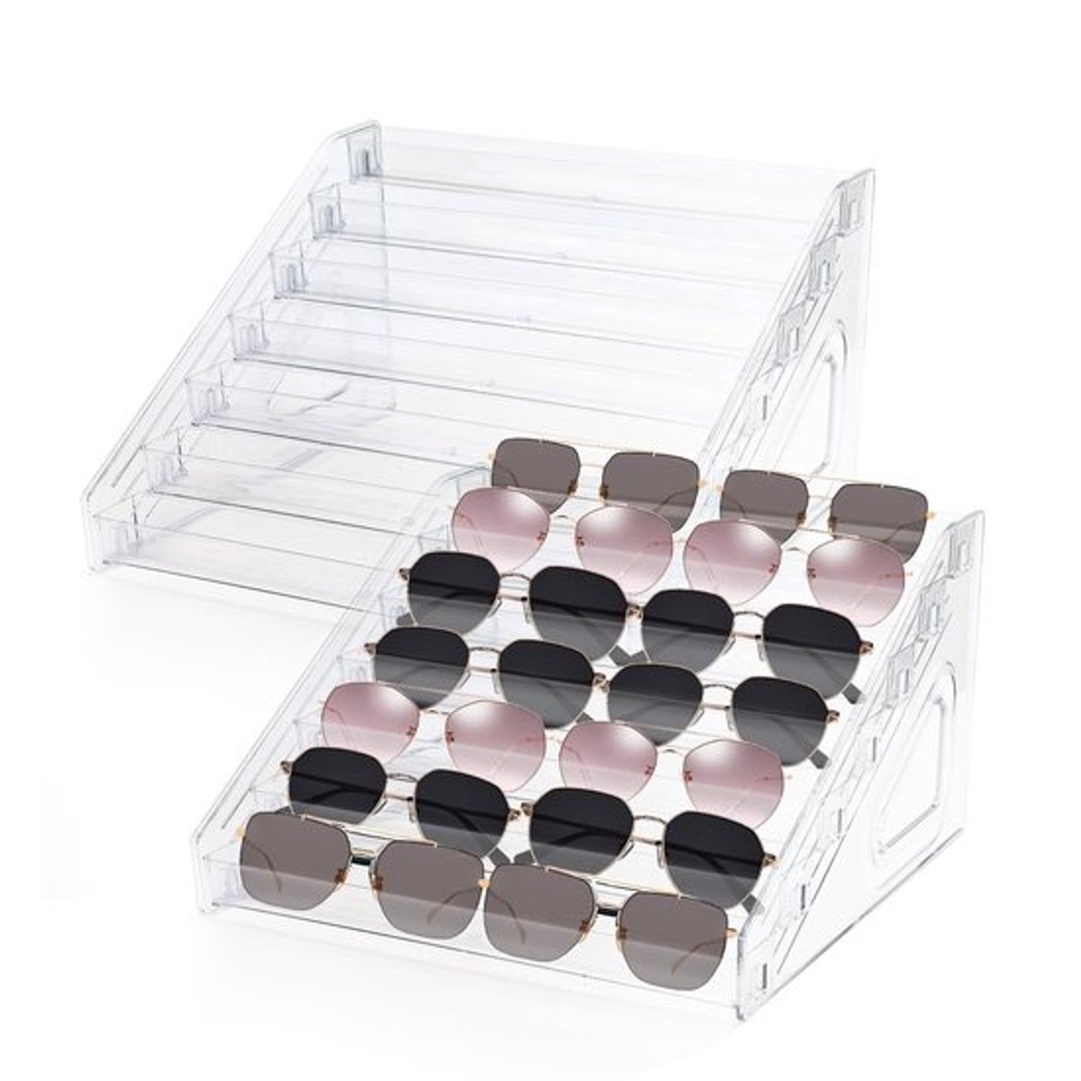 7 Tier Acryl Houder voor Bril, Premium Zonnebril Organizer Stand, Nagellak Display Rack, Organizer voor het organiseren van Zonnebrillen, Cosmetica, Nagellak (2)