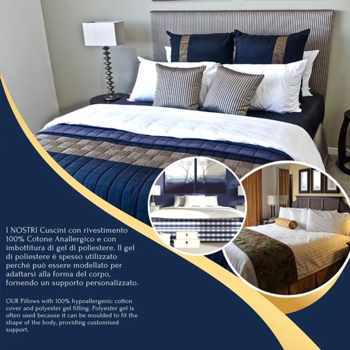 Bedkussens Set van 2 - 40 x 60 cm - Hypoallergene Vezelvulling - 100% Katoen - Multifunctioneel - Gegarandeerd Comfort - Kussens